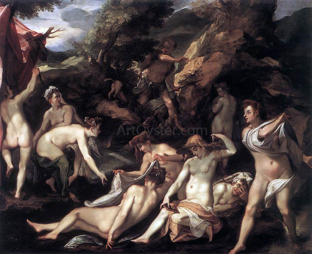 The Elder Joseph Heintz Diana and Actaeon - Canvas Print