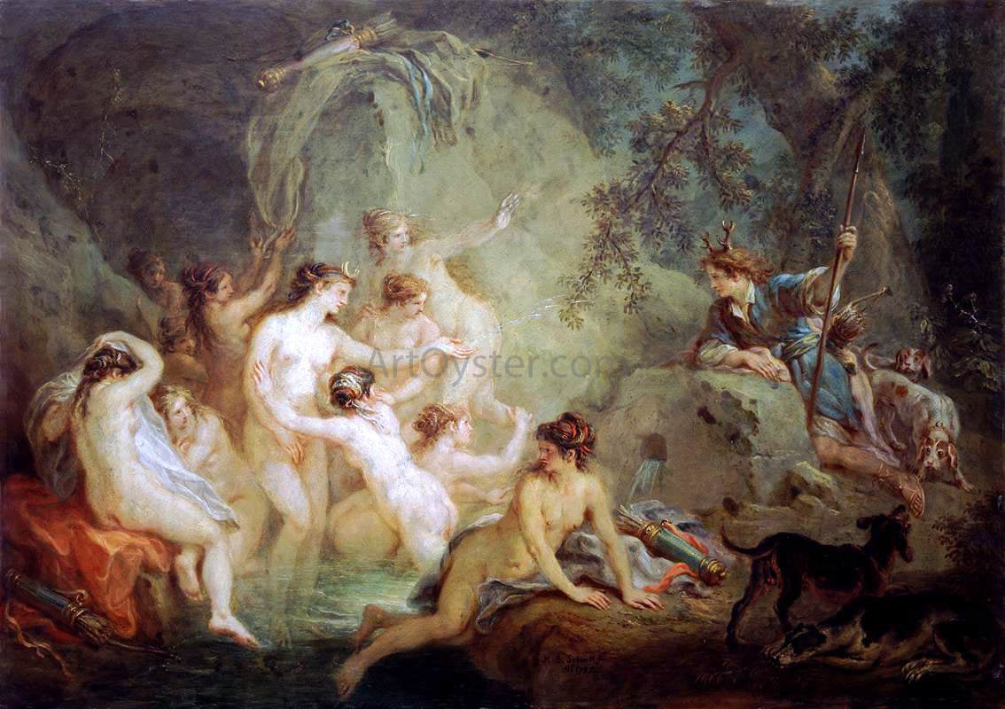 Martin Johann Schmidt Diana and Actaeon - Canvas Print