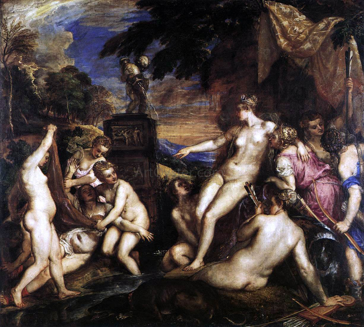 Titian Diana and Callisto - Canvas Print