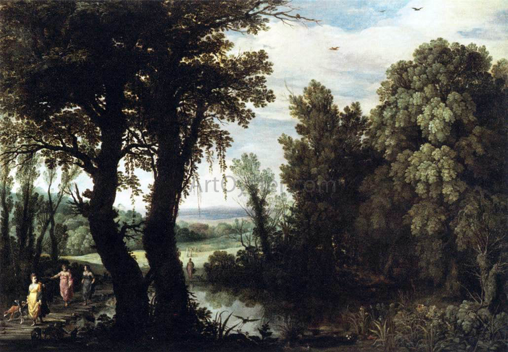 Paul Bril Diana and Her nymphs at the Hunt - Canvas Print