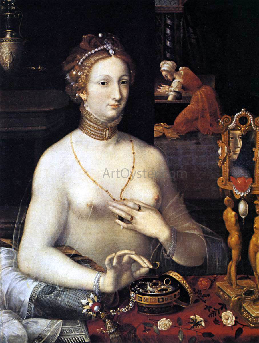 Masters of the Fontainebleau School Diana at the Bath - Canvas Print