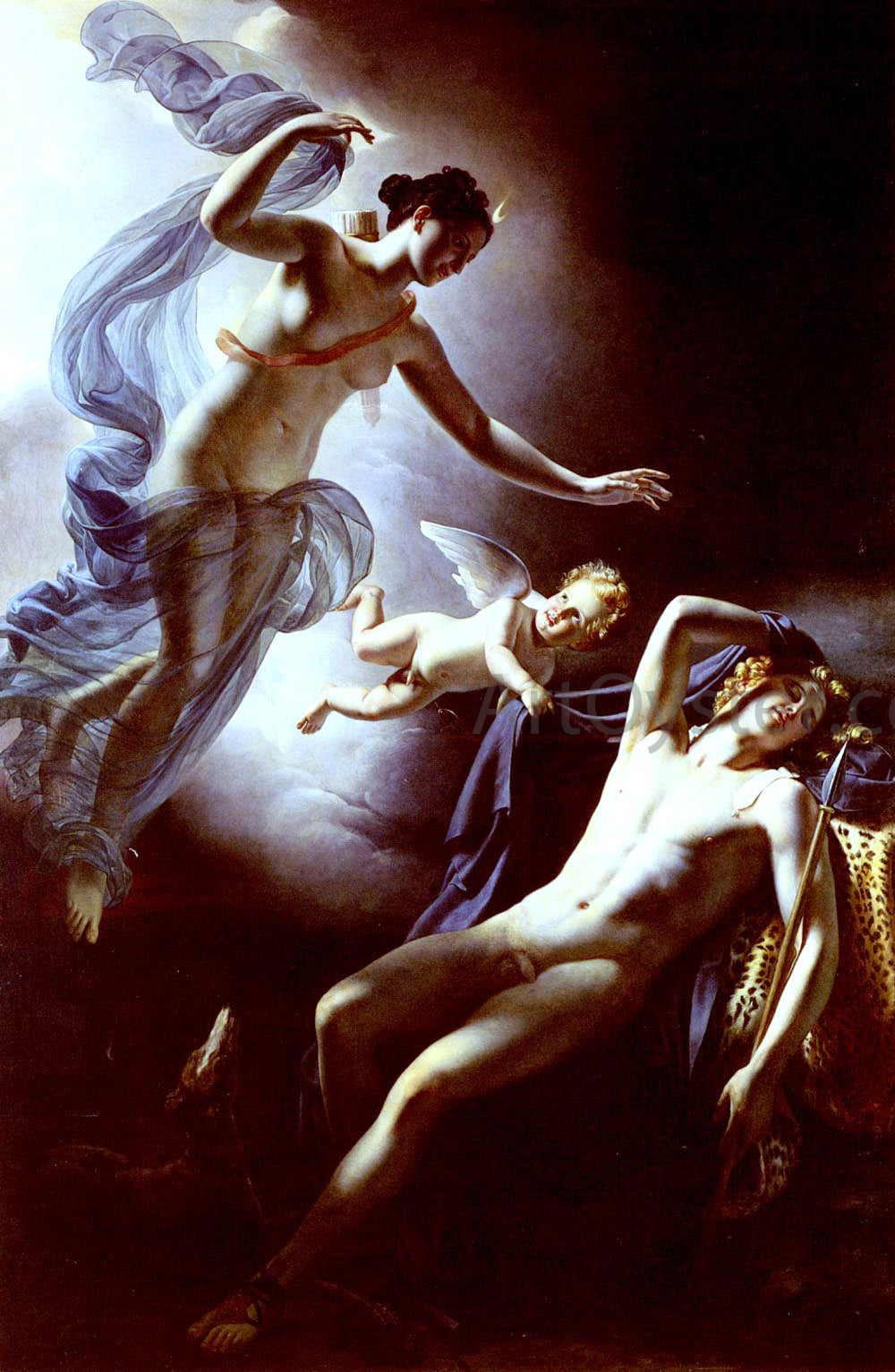 Jerome Martin Langlois Diane Et Endymion - Canvas Print