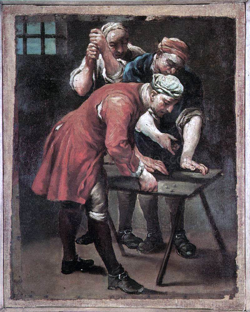 Giuseppe Maria Crespi Dice Players - Canvas Print