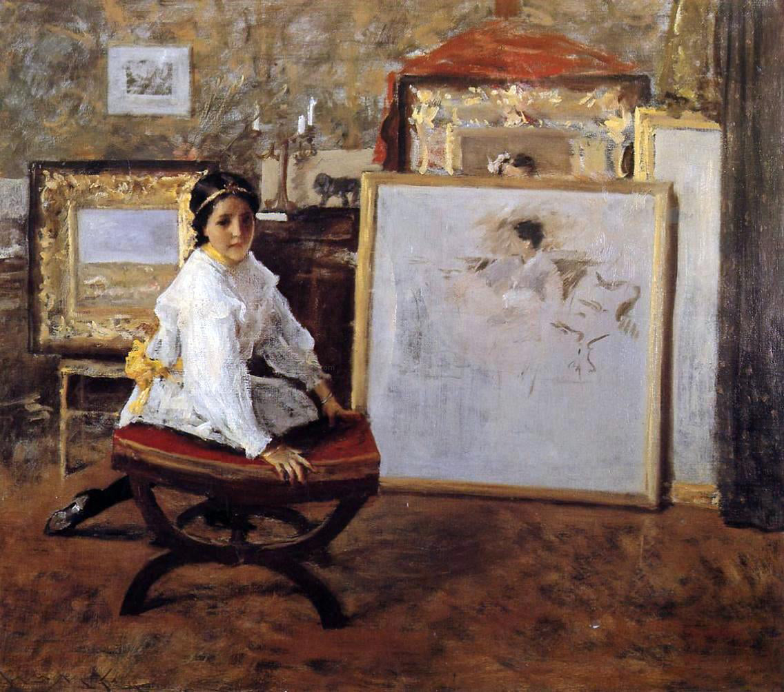 William Merritt Chase Did You Speak to Me? - Canvas Print