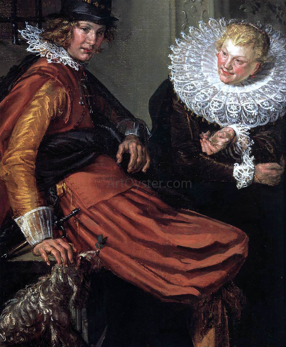 Willem Pietersz Buytewech Dignified Couples Courting (detail) - Canvas Print