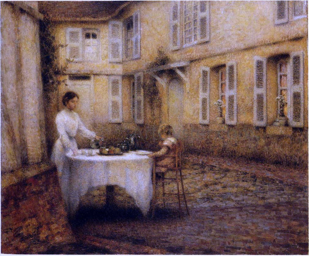 Henri Le Sidaner Dinner in the Garden - Canvas Print