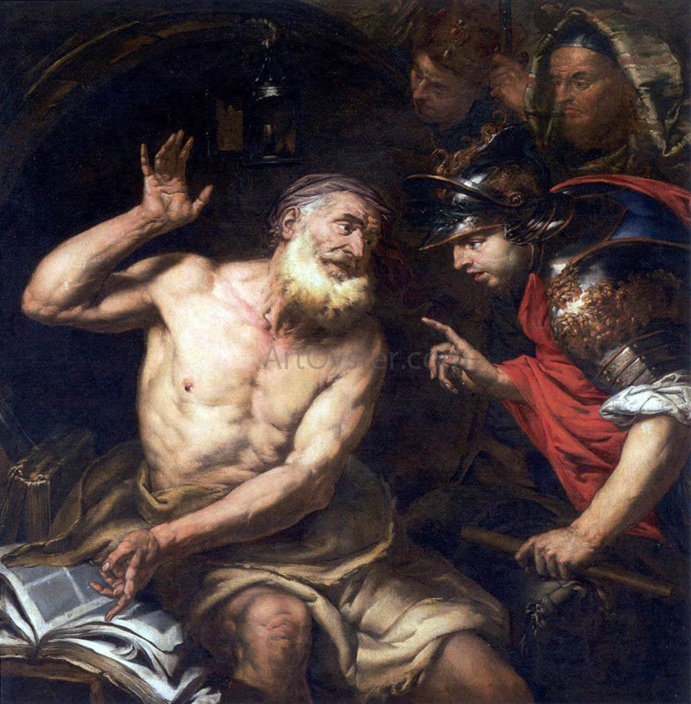 Giovanni Battista Langetti Diogenes and Alexander - Canvas Print