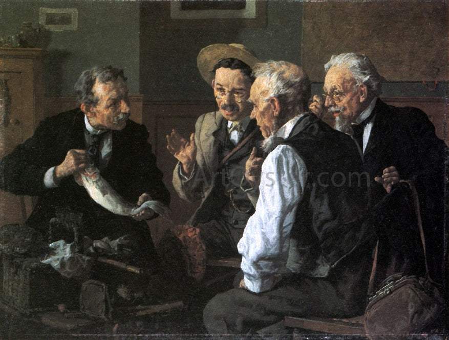Louis C Moeller Discussing the Catch - Canvas Print