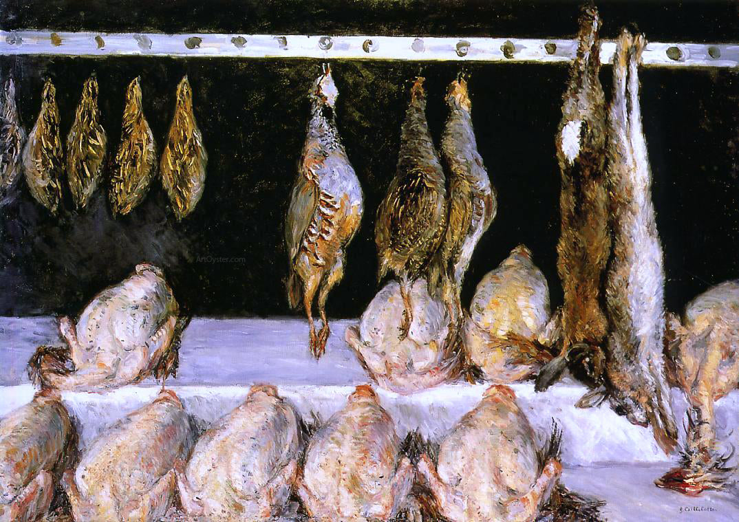 Gustave Caillebotte Display of Chickens and Game Birds - Canvas Print