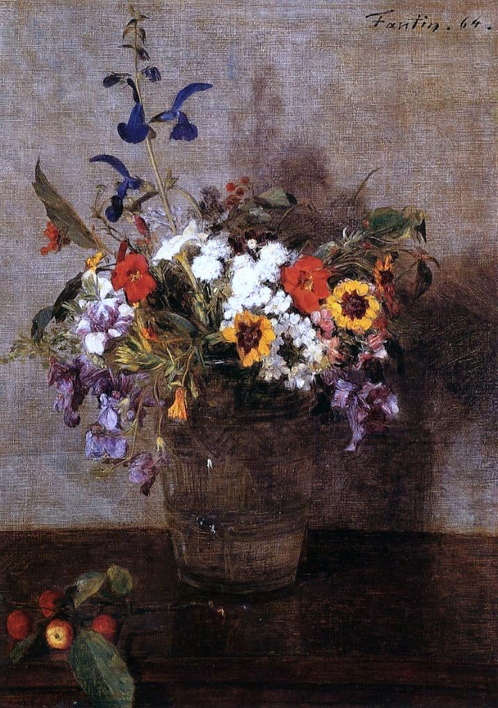 Henri Fantin-Latour Diverse Flowers - Canvas Print