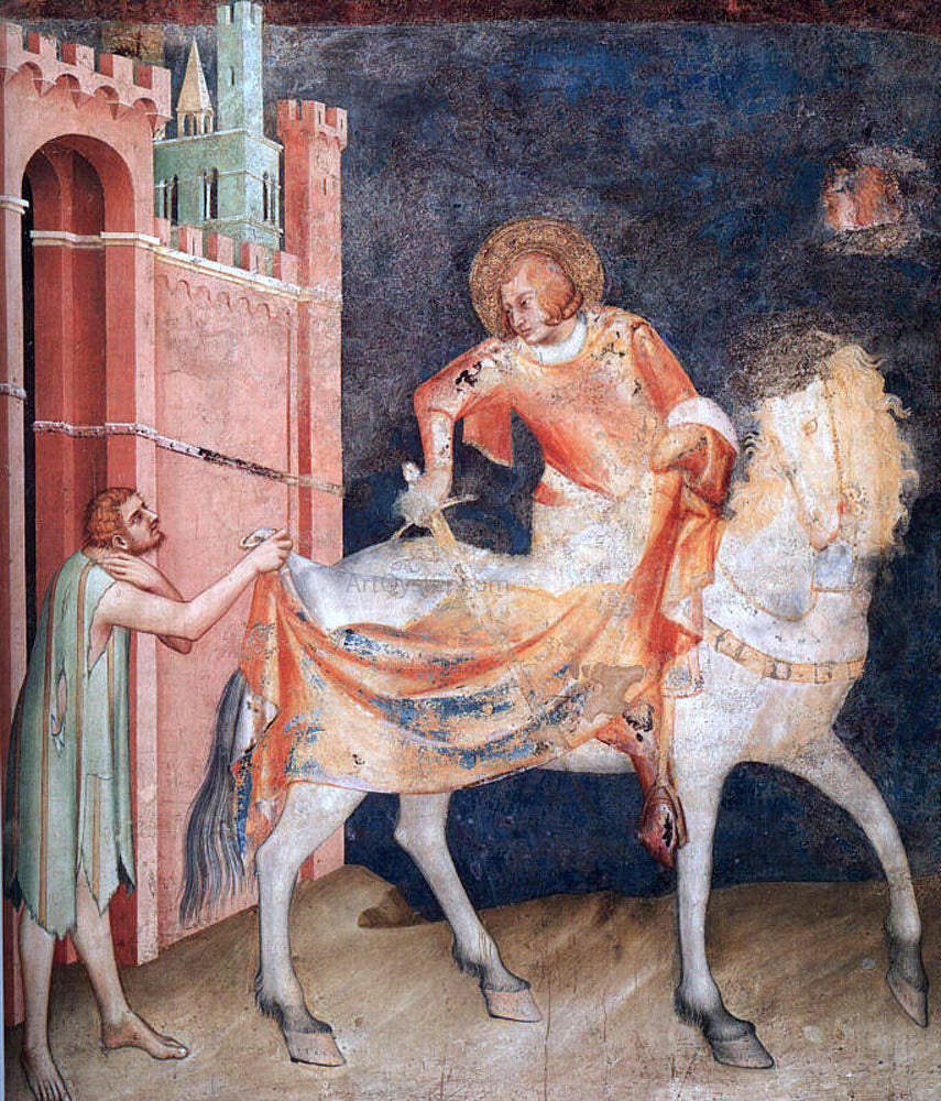 Simone Martini Division of the Cloak - Canvas Print