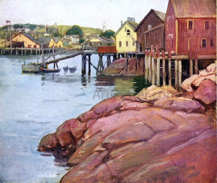 Frank Duveneck A Dock Shed at Low Tide - Canvas Print