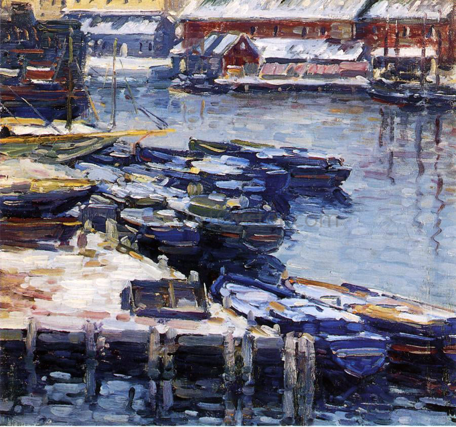 Charles Salis Kaelin A Dock in Winter - Canvas Print