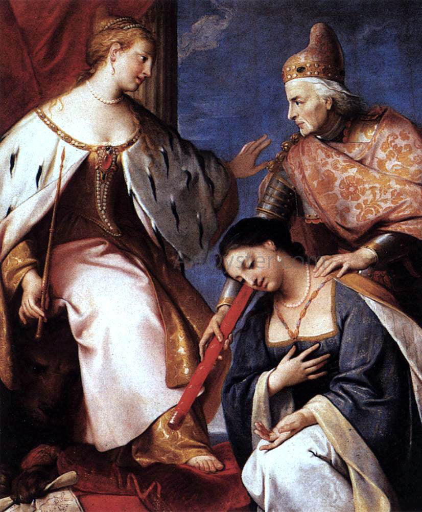 Gregorio Lazzarini Doge Morosini Offers the Reconquered Morea to Venice - Canvas Print