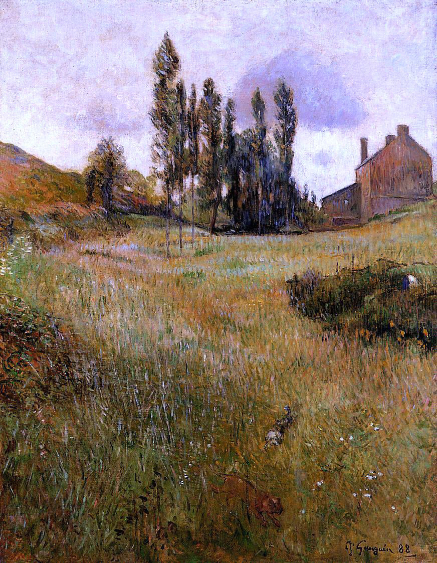 Paul Gauguin Dogs Running through a Field - Canvas Print