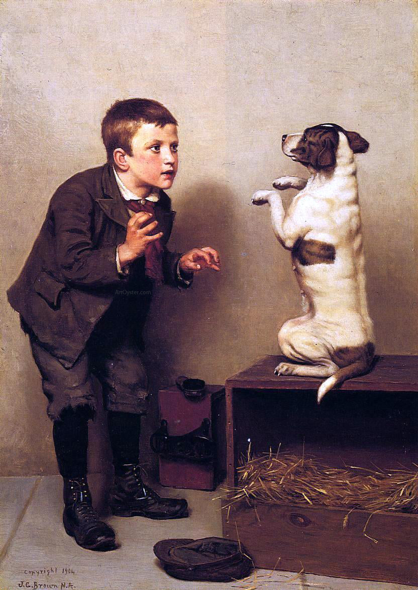 John George Brown Don't Move - Canvas Print