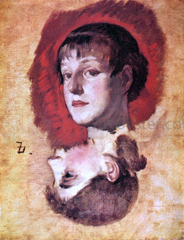 Frank Duveneck Double Portrait of a Girl - Canvas Print
