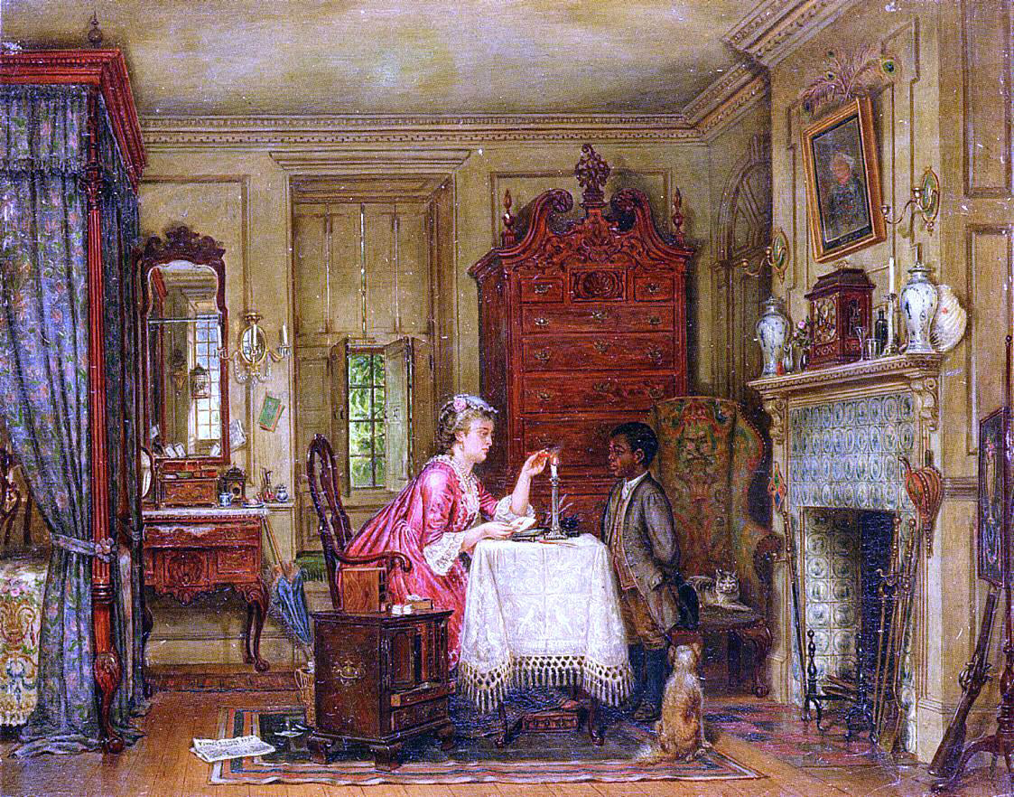 Edward Lamson Henry Drafting the Letter - Canvas Print