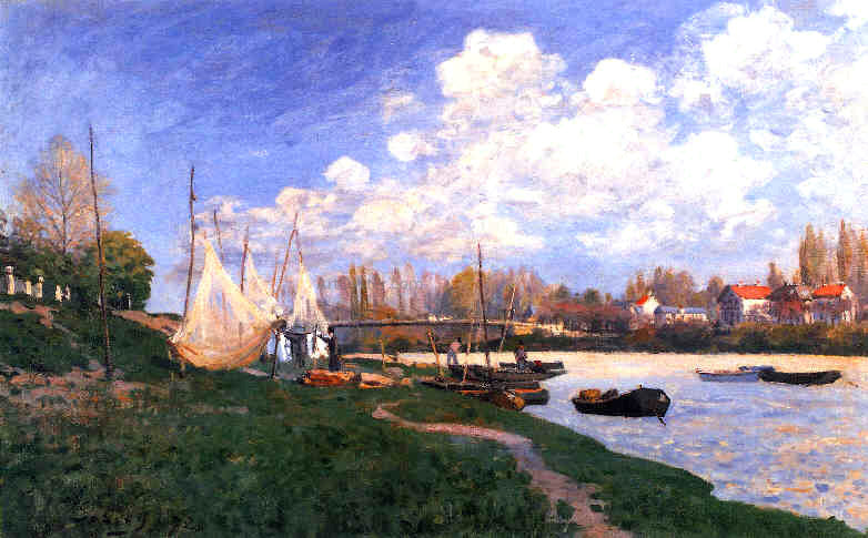 Alfred Sisley Drying Nets - Canvas Print