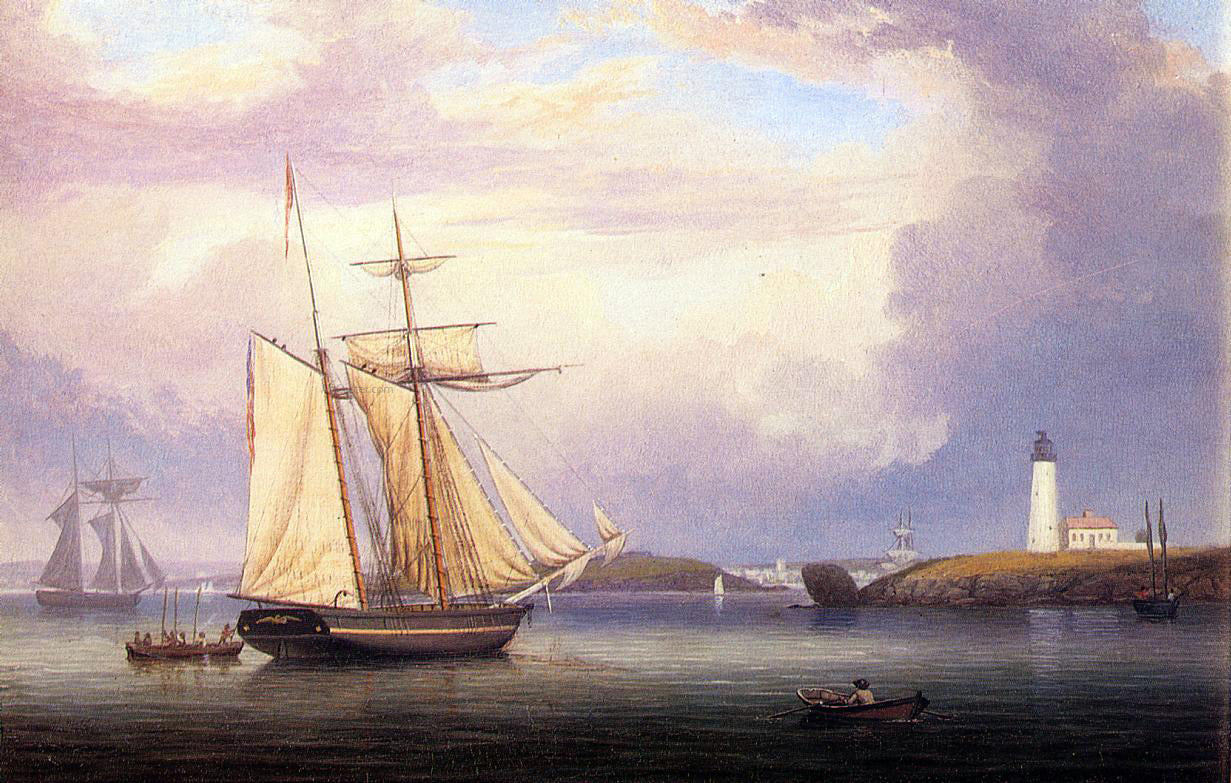 Fitz Hugh Lane Drying Sails off Ten Pound Island - Canvas Print