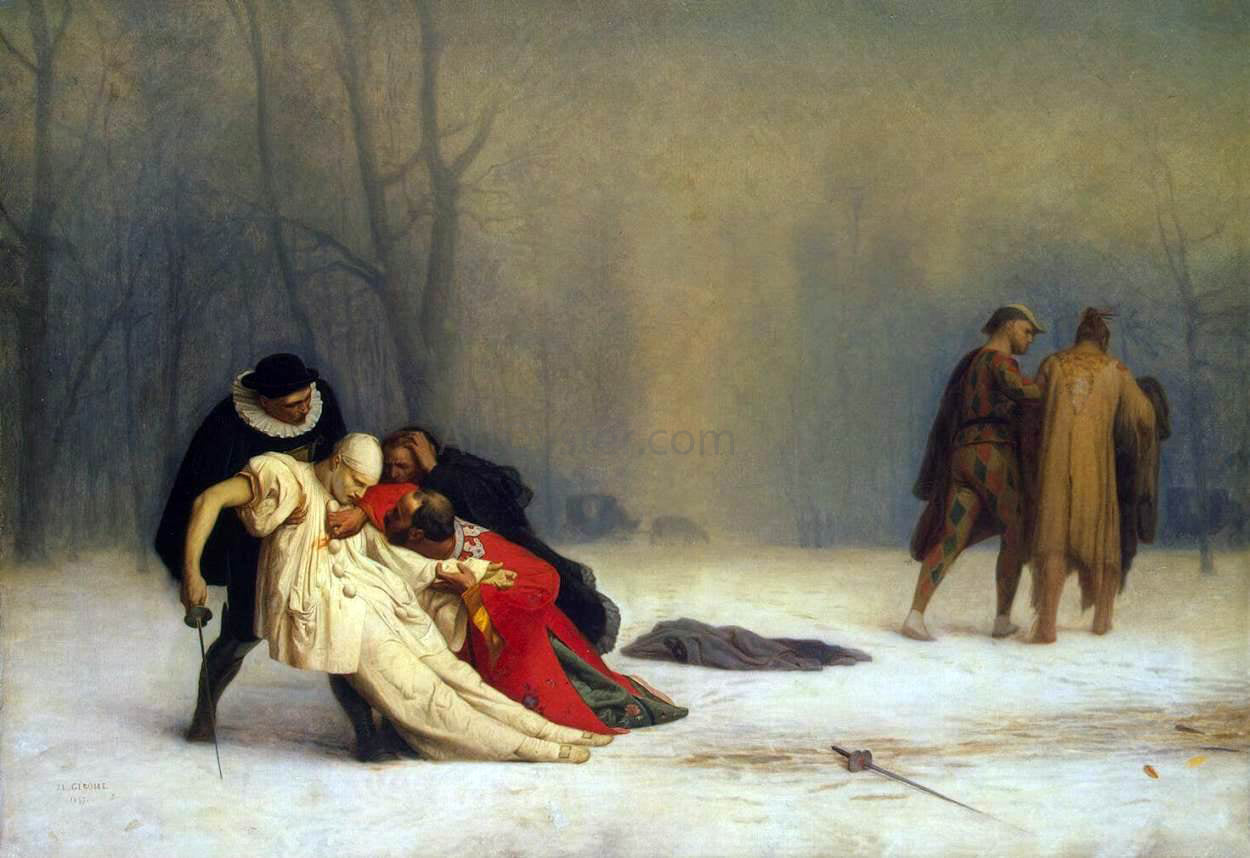 Jean-Leon Gerome Duel after a Masked Ball - Canvas Print