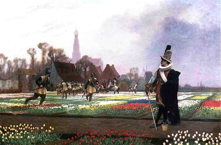 Jean-Leon Gerome Duel among the Tulips - Canvas Print
