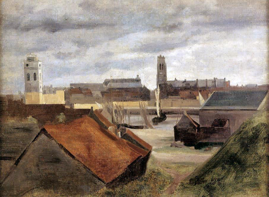 Jean-Baptiste-Camille Corot Dunkirk, the Fishing Docks - Canvas Print
