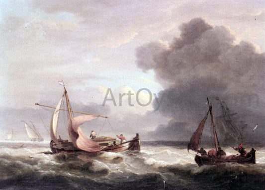 Thomas Luny Dutch Barges In Open Seas - Canvas Print