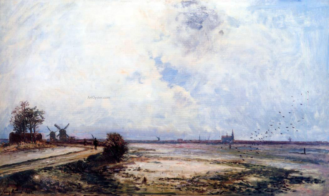 Johan Barthold Jongkind Dutch Landscape - Canvas Print