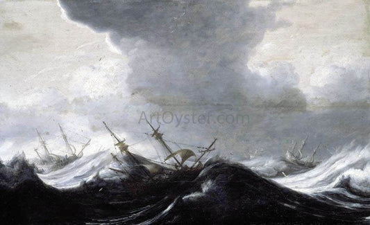 The Elder Pieter Mulier Dutch Shipping in Heavy Seas - Canvas Print