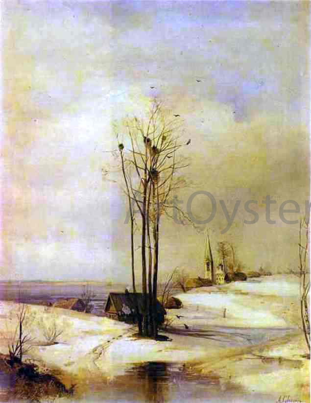 Alexei Kondratevich Savrasov Early Spring, Thaw - Canvas Print