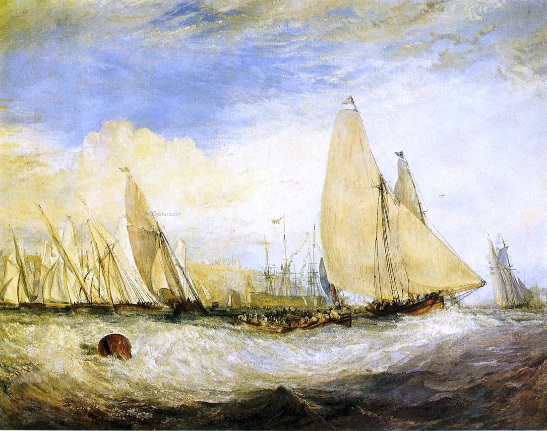Joseph William Turner East Cowes Castle, the Seat of J. Nash, Esq.; the Regatta Beating to Windward - Canvas Print