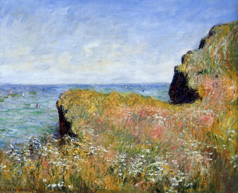 Claude Oscar Monet Edge of the Cliff, at Pourville - Canvas Print