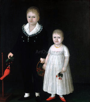 Joshua Johnson Edward and Sarah Rutter - Canvas Print