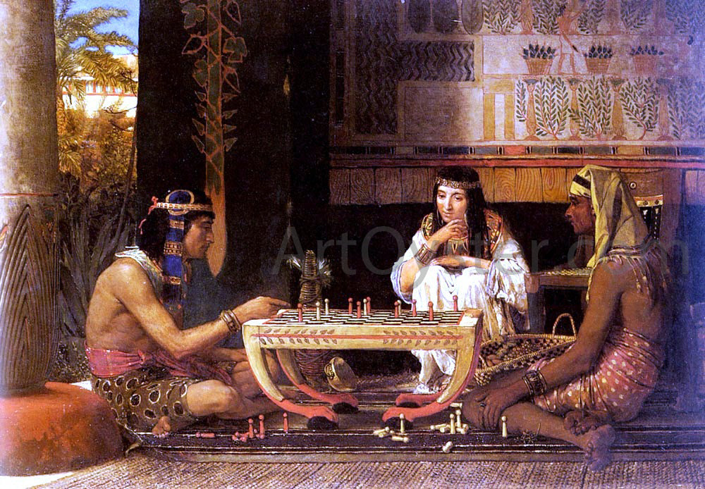 Sir Lawrence Alma-Tadema Egyptian Chess Players - Canvas Print