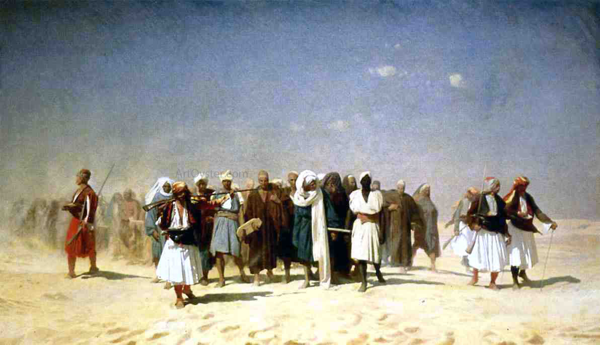 Jean-Leon Gerome Egyptian Recruits Crossing the Desert - Canvas Print