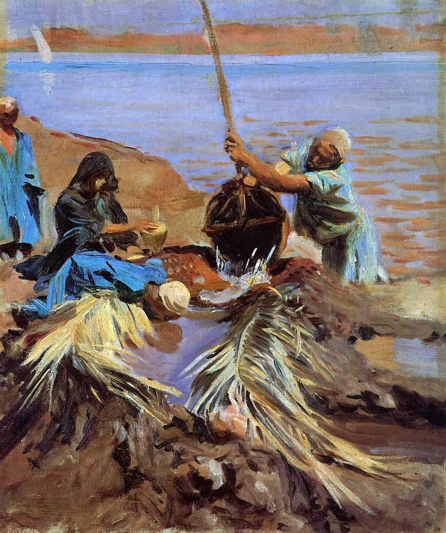 John Singer Sargent An Egyptian Raising Water from the Nile - Canvas Print