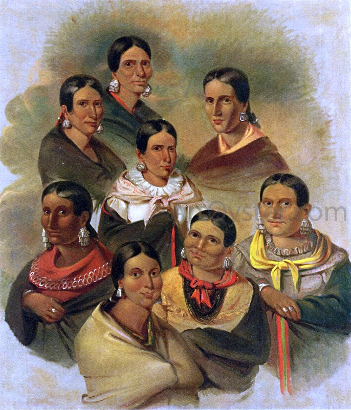 George Winter Eight Potawatomi Women - Canvas Print