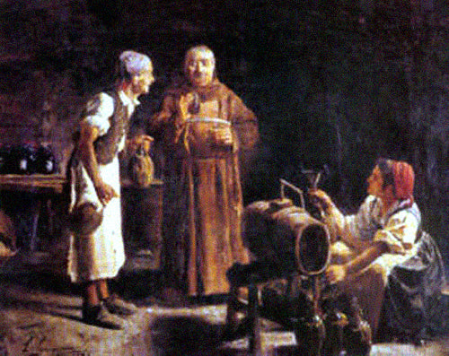 Lorenzo Casanova El fraile y el bodeguero - Canvas Print