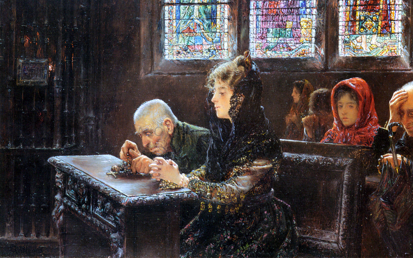 Jose Gallegos Y Arnosa El Rosario - Canvas Print