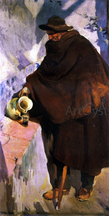 Joaquin Sorolla Y Bastida Elderly Castellano Pouring Wine - Canvas Print