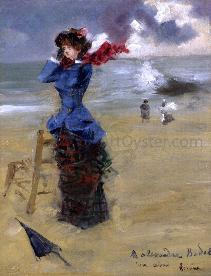 Jean-Louis Forain Elegant Woman on the Beach - Canvas Print