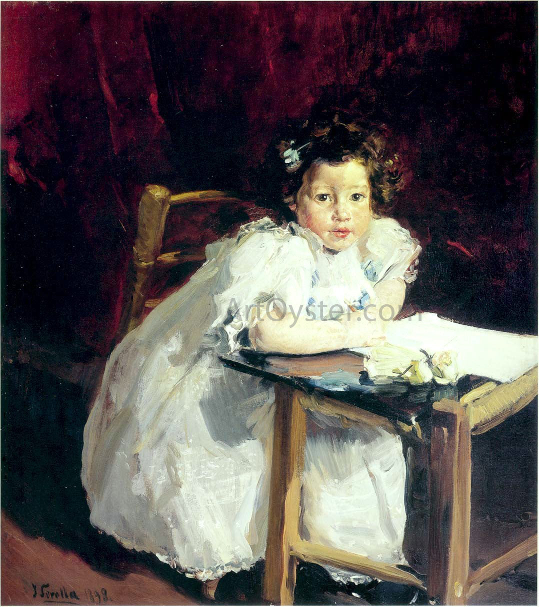Joaquin Sorolla Y Bastida Elena at Her Desk - Canvas Print