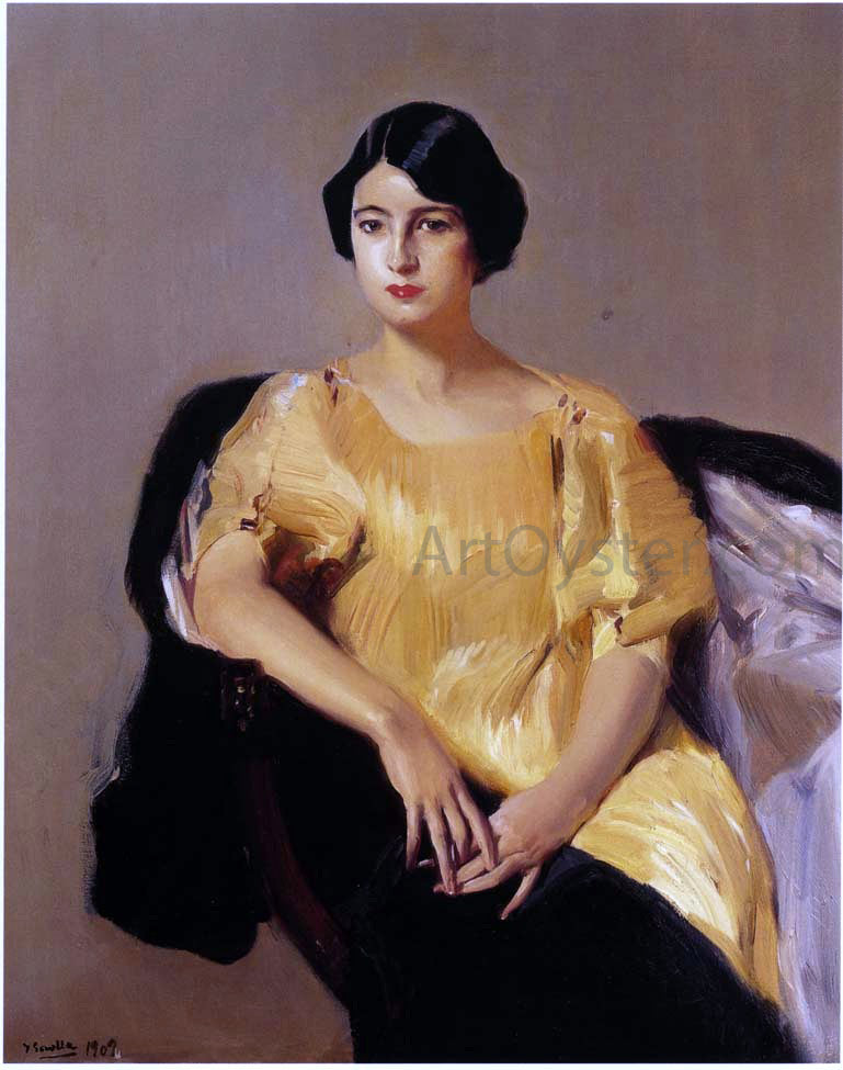 Joaquin Sorolla Y Bastida Elena in a Yellow Tunic - Canvas Print