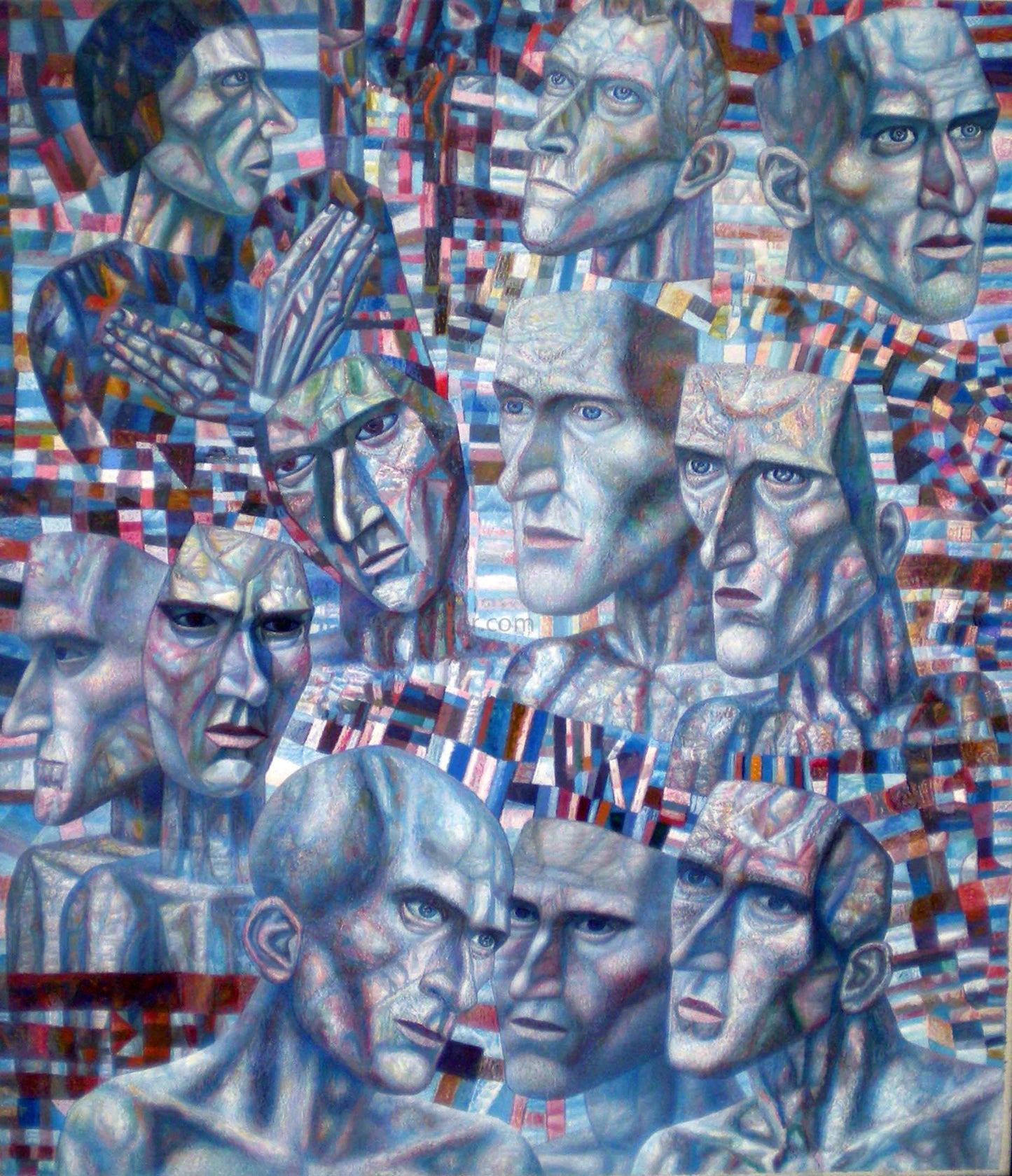 Pavel Filonov Eleven Heads - Canvas Print