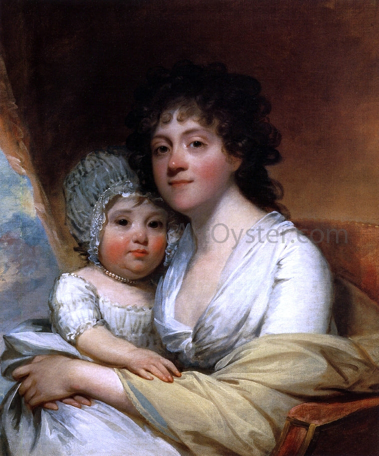 Gilbert Stuart Elizabeth Corbin Griffin Gatliff and Her Daughter Elizabeth - Canvas Print
