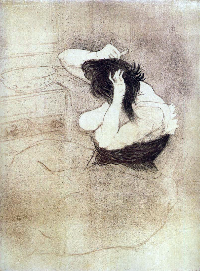 Henri De Toulouse-Lautrec Elles: Woman Combing Her Hair - Canvas Print