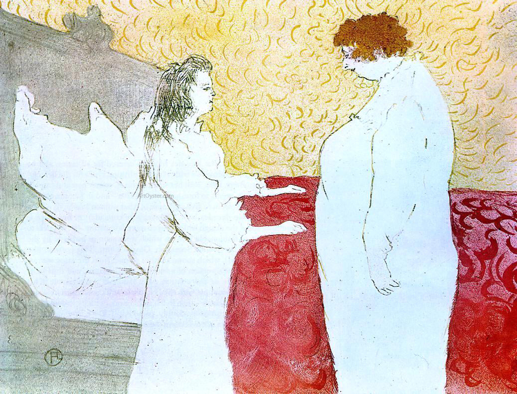 Henri De Toulouse-Lautrec Elles: Woman in Bed, Profile, Getting Up - Canvas Print