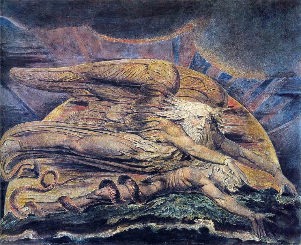 William Blake Elohim Creating Adam - Canvas Print