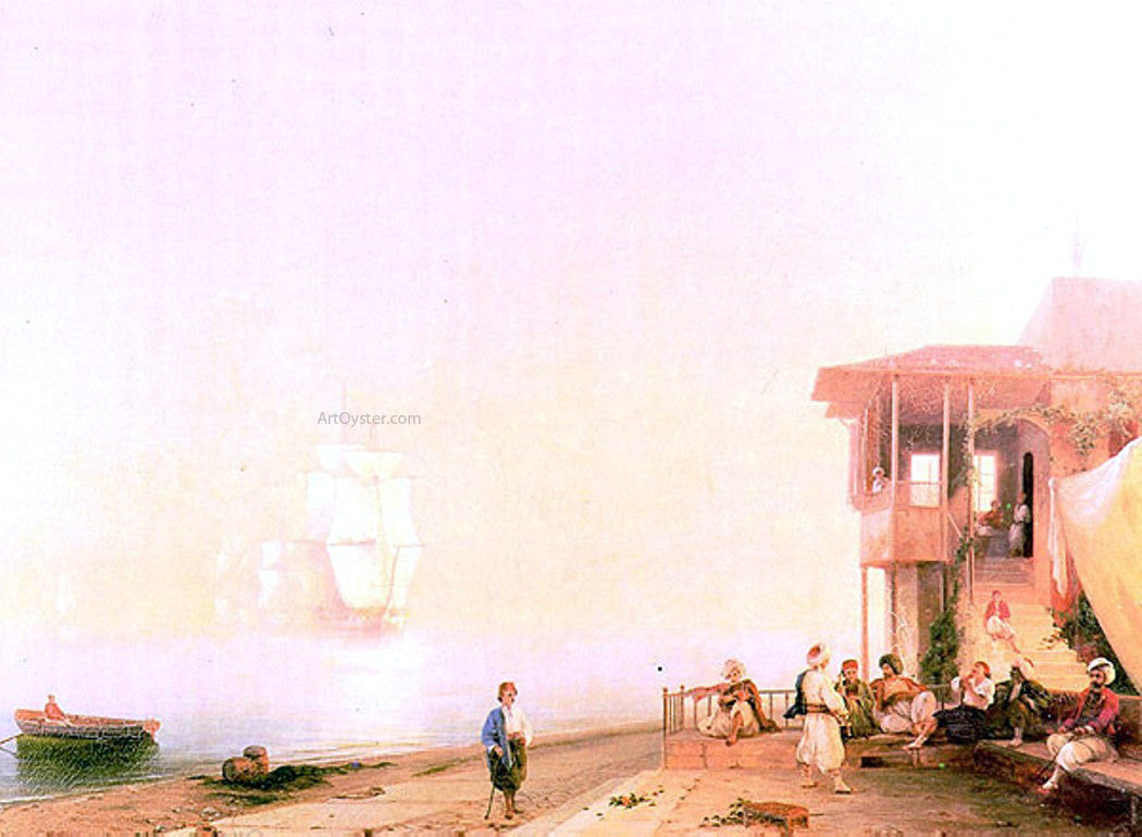 Ivan Constantinovich Aivazovsky Embankment of Oriental Town - Canvas Print
